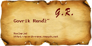 Govrik René névjegykártya